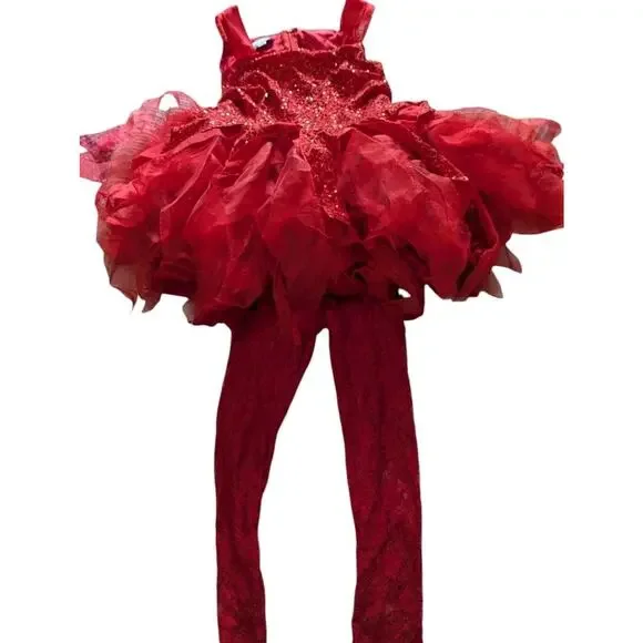 Chasing Fireflies Sweet Devil Costume Sequin Lace Leggings Dress Cosplay - Picture 7 of 12